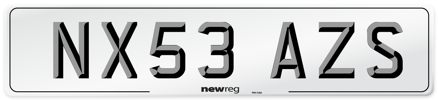 NX53 AZS Number Plate from New Reg